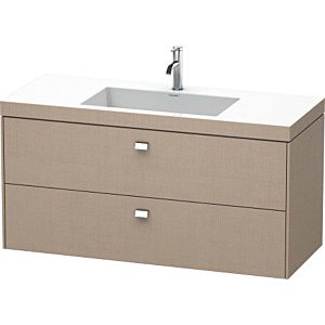 Duravit Brioso c-bonded vasque avec soubassement BR4608N1075, 120x48cm, Lin / chrome, sans trou pour robinet
