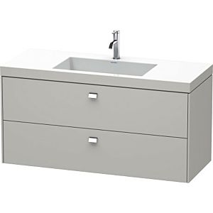Duravit Brioso c-bonded washbasin with substructure BR4608N1007, 120x48cm, concrete gray / chrome, w / o tap.