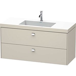 Duravit Brioso c-bonded washbasin with substructure BR4608N1091, 120x48cm, Taupe / chrome, without tap hole