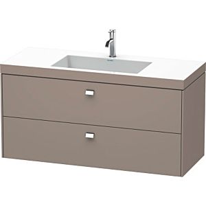 Duravit Brioso c-bonded washbasin with substructure BR4608N1043, 120x48cm, Basalt Matt / chrome, o tap.