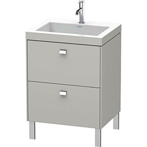 Duravit Brioso c-bonded Waschtisch mit Unterbau BR4700N1007, 60x48cm, Betongrau/Chrom, ohne Hahnl.