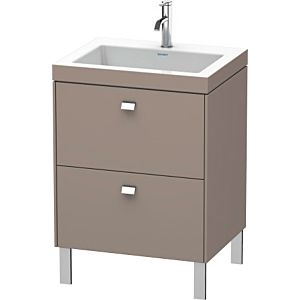 Duravit Brioso c-bonded Waschtisch mit Unterbau BR4700N1043, 60x48cm, Basalt Matt/Chrom, o. Hahnl.