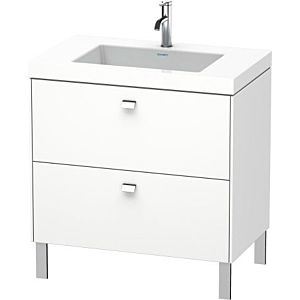 Duravit Brioso c-bonded Waschtisch mit Unterbau BR4701N1018, 80x48cm, Weiß Matt/Chrom, ohne Hahnl.