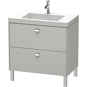 Duravit Brioso c-bonded washbasin with substructure BR4701N1007, 80x48cm, concrete gray / chrome, without faucet.
