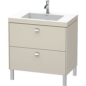 Duravit Brioso c-bonded washbasin with substructure BR4701N1091, 80x48cm, Taupe / chrome, without tap hole