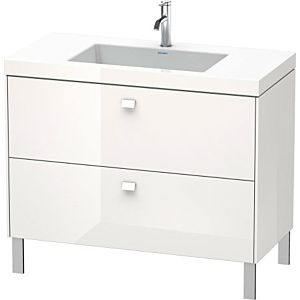Duravit Brioso c-bonded washbasin with substructure BR4702N2222, 100x48cm, white high gloss, without tap hole