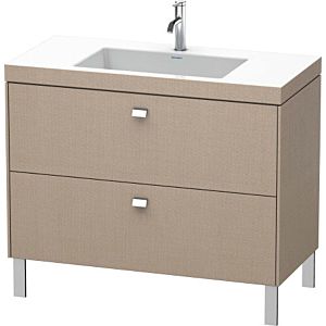 Duravit Brioso c-bonded vasque avec soubassement BR4702N1075, 100x48cm, Lin / chrome, sans trou pour robinet