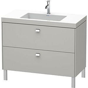 Duravit Brioso c-bonded vasque avec soubassement BR4702N1007, 100x48cm, gris béton / chrome, sans robinet.