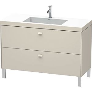Duravit Brioso c-bonded washbasin with substructure BR4703N9191, 120x48cm, Taupe , without tap hole