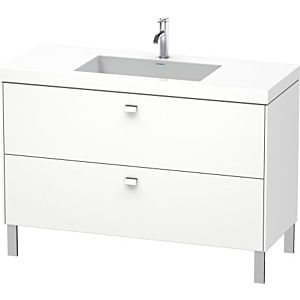Duravit Brioso c-bonded vasque avec soubassement BR4703N1018, 120x48cm, Blanc Mat / chrome, Blanc Mat .