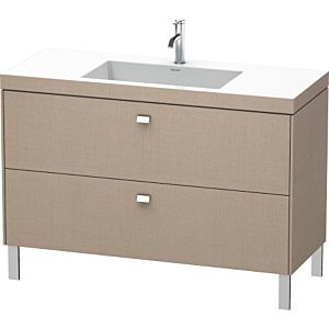 Duravit Brioso c-bonded washbasin with substructure BR4703N1075, 120x48cm, Linen / chrome, without tap hole