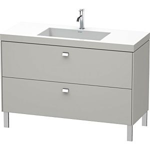 Duravit Brioso c-bonded vasque avec soubassement BR4703N1007, 120x48cm, gris béton / chrome, sans robinet.