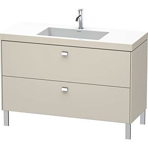 Duravit Brioso c-bonded washbasin with substructure BR4703N1091, 120x48cm, Taupe / chrome, without tap hole