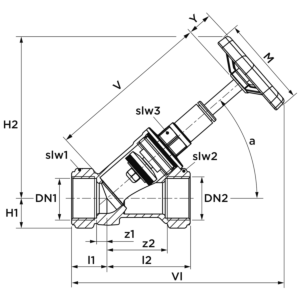 Seppelfricke 1402 DN 20, rising spindle, without draining