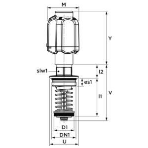 Aalberts SEPP Servo-Plus KFR valve upper part 0001524 DN 50, non-rising, with grease chamber, dead space-free, brass