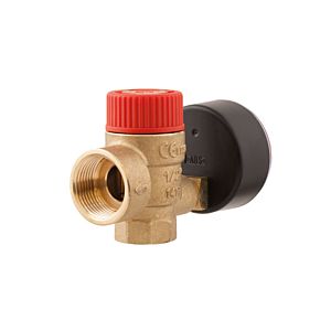 Afriso Sicherheitsventil 42382 G 1/2 x 3/4 IG, 3 bar, max. 50 kW, mit Manometer