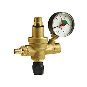 Afriso filling fitting 42406 FAM, G 1/2, with pressure gauge 0.4 bar, brass