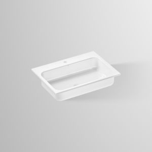 Lavabo encastré Alape EB SR650H 2219800000 650 x 472 mm, blanc, avec trou de robinetterie, sans trop-plein