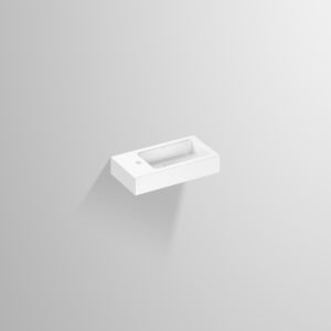Alape washstand WT.XS500H.R 4292000000 50 x 26,8 cm, white with tap hole, no overflow