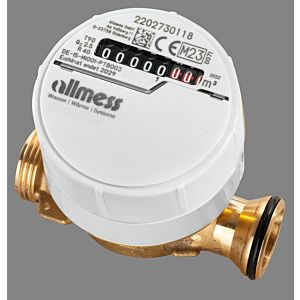 Allmess replacement water meter 0902932206 screw connection version, AZE-3003 +m, Q 2.5 m3/h, DN 15