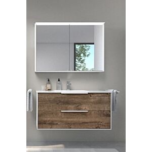 Artiqua Series 774 bathroom furniture set with mirror cabinet 80 cm 774B2281MSMS3 Washbasin with vanity unit, black matt