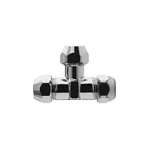 Universal T-fitting 451410 chrome-plated brass, 3/8 &quot;x10mm, with 3 pinches