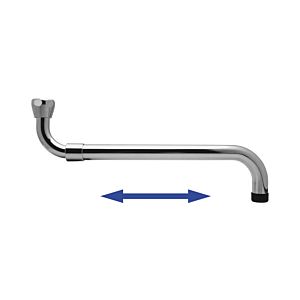 ASW Auslauf 802348 3/4" x 280-480 mm, Messing verchromt, ausziehbar, flach dichtend