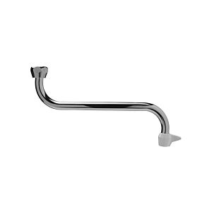 ASW Elektro-S-Auslauf 802920 1/2" x 200 mm, Messing verchromt, flach dichtend, Handschutz