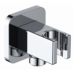 AqvaZone AqvaShower wall connection elbow 025517450 chrome, soft edge, with holder, 1/2 inch
