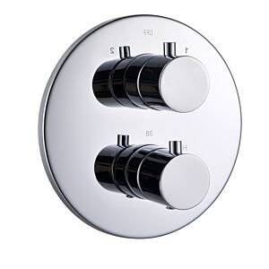 AqvaZone AqvaTherm Fertigmontageset 054565750 chrom, rund, Unterputz-Thermostatbatterie