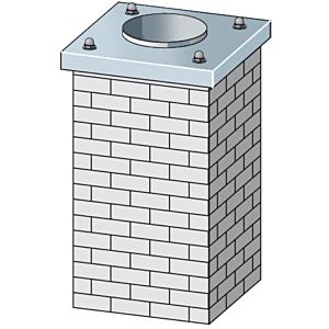 Bertrams Camino-fix tête coulissante 02SKK2-22 hauteur 1,60 m, dimensions intérieures 220/220 mm, type clinker, avec couvercle