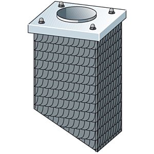 Bertrams Camino-fix slip-on head 02SKS2-22 height 1.60 m, internal dimensions 220/220 mm, type slate, with cover