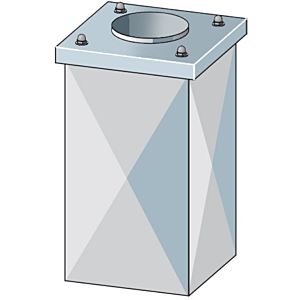 Bertrams Camino-fix tête coulissante 02SKSE1-22 hauteur 1,25 m, dimensions intérieures 220/220 mm, type acier inoxydable, avec couvercle