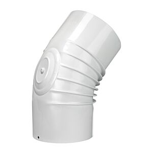 Bertrams ALU-Pu bend 04BG45-90KV 45°, Ø 90 mm, ribbed, with control closure