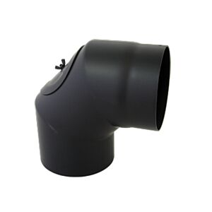 Bertrams Bogen 05SB90-150T 150 x 2 mm, 90Grad, 3-tlg., feststehend, mit Tür, schwarz