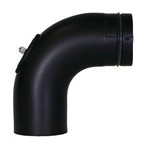 Bertrams Pelletino bend 10BG90RV-100S 100 x 0.6 mm, black, 90°, with cleaning opening, smooth