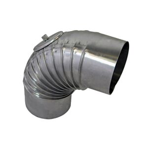 Bertrams Alu Bogen 14BG90-130KV 90 °, Ø 130 x 2000 mm, ribbed, with control 2000
