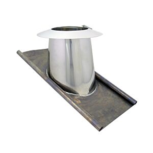 Bertrams Dw roof sealing 22DE30VA160 15°-30°, Ø 160 mm, VA/lead flange, with rain collar