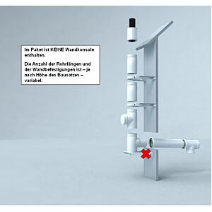 Bertrams Polyline LAS complete package external wall mounting 41KPAW80-9M DN 80/125, height 9 m, white