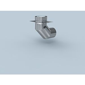 Bertrams Polyline LAS support arc 42STB87-A80 87°, extérieur, avec plaque console, acier inoxydable, DN 80/125