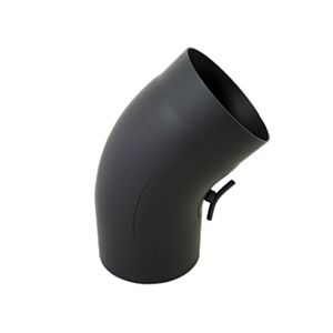 Bertrams Bogen 05BG45-150T 45°, Ø 150 x 2 mm, glattgezogen, mit Tür, schwarz