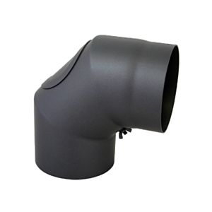 Bertrams Bogen 07SB90-120T 120 x 2 mm, 90Grad, 3-tlg., feststehend, mit Tür, gussgrau