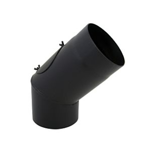 Bertrams ST-Pu segment bend 08SBRV45-120L 45°, 120 mm, welded, powder-coated, black, cleaning opening