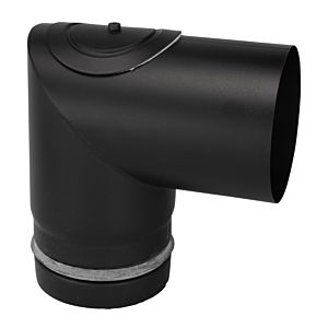 Bertrams Pelletino arc 10SB90RV-100M 90°, avec ouverture de nettoyage, 100 x 0,6 mm, noir mat