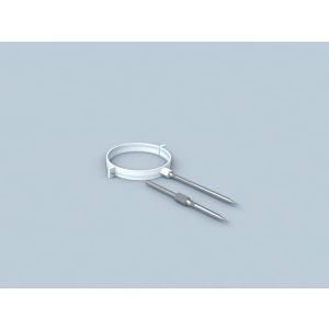 Bertrams Polyline LAS pipe clamp 41RS2-60 M 8 x 100 and threaded socket M 8, DN 60/100, white