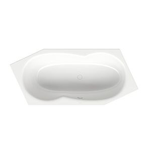 Bette BetteMetric 6-Eck-Badewanne 6840-440PLUS 206x90x45cm, Fußende rechts, Überlauf vorne, Glasur, snow