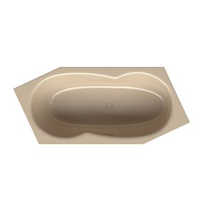 Bette BetteMetric 6 coins 6840-003 206x90x45cm, pied à droite, trop-plein à l&#39;avant, beige bahama