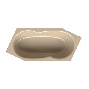 Bette BetteMetric 6 coins 6841-003 Beige Bahama, 206x90x45cm, côté pied gauche, trop-plein à l&#39;avant