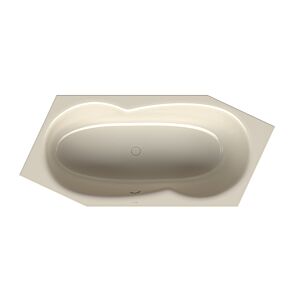 Bette BetteMetric 6-Eck-Badewanne 6841-001 pergamon, 206x90x45cm, Fußende links, Überlauf vorne