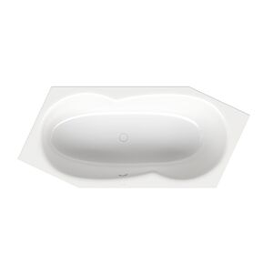 Bette BetteMetric 6 coins 6841-287 blanc étoilé, 206x90x45cm, côté pied gauche, trop-plein à l&#39;avant